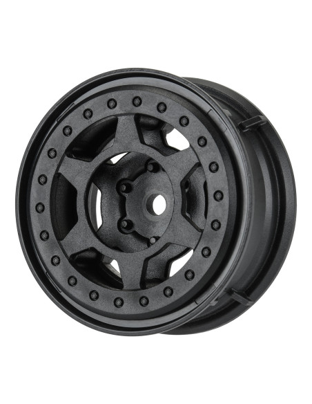 1/10 Holcomb F/R 1.55" 12mm Crawler Bead-Loc Wheels (2) Black