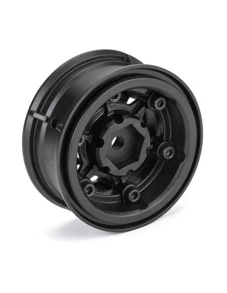 1/10 Holcomb F/R 1.55" 12mm Crawler Bead-Loc Wheels (2) Black