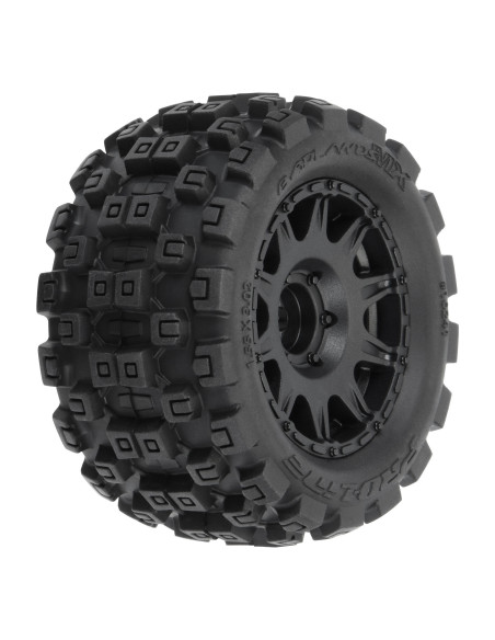 1-18 Badlands MX 1.85" F-R MTD 12mm Black Raid: Granite GROM