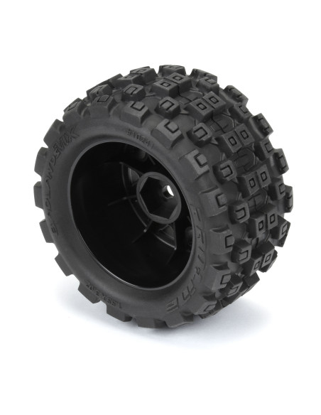 1-18 Badlands MX 1.85" F-R MTD 12mm Black Raid: Granite GROM