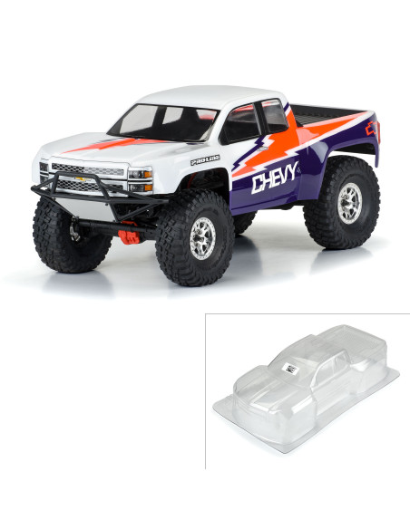 1-10 2015 Chevy Silverado Pre-Runner Clear Body 12.3" WB Crawlers