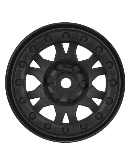 1-10 Impulse Front-Rear 1.9" 12mm Rock Crawler Wheels (2) Black