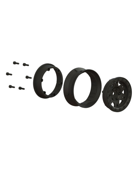 1-10 Impulse Front-Rear 1.9" 12mm Rock Crawler Wheels (2) Black