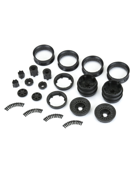 1-10 Carbine Front-Rear 1.9" 12mm Rock Crawler Wheels (2) Black