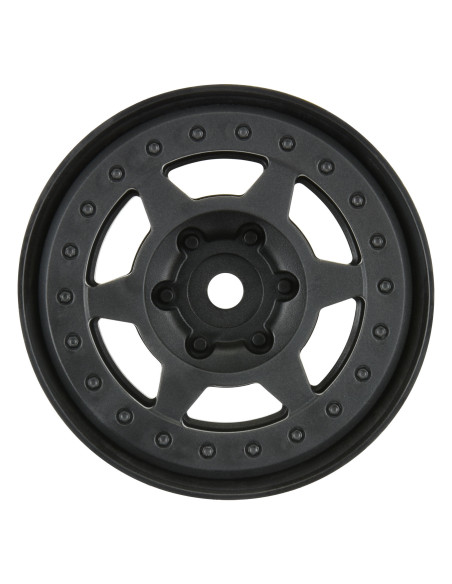 1-10 Holcomb F-R 1.9" 12mm Crawler Bead-Loc Wheels (2) Black