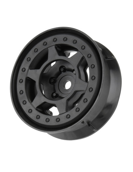 1-10 Holcomb F-R 1.9" 12mm Crawler Bead-Loc Wheels (2) Black