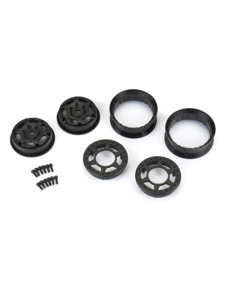 1-10 Holcomb F-R 1.9" 12mm Crawler Bead-Loc Wheels (2) Black
