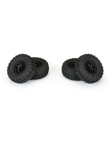 1-24 Trencher F-R 1.0" Tires Mounted 7mm Black...