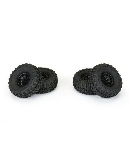 1-24 Trencher F-R 1.0" Tires Mounted 7mm Black Impulse (4): SCX24