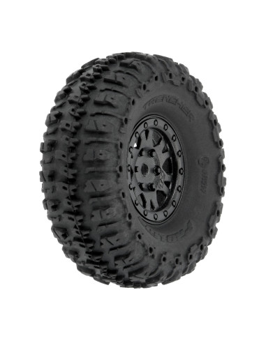 1-24 Trencher F-R 1.0" Tires Mounted 7mm Black...