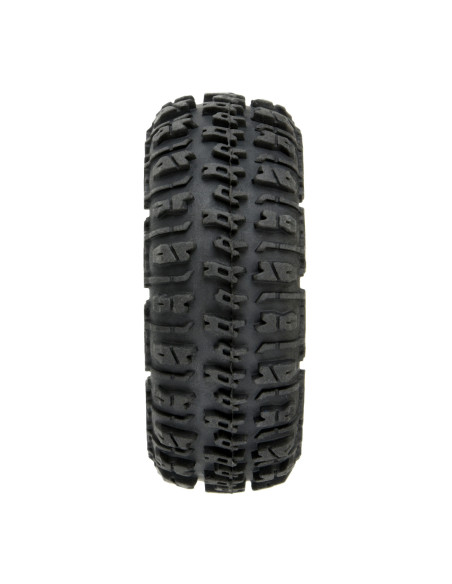 1-24 Trencher F-R 1.0" Tires Mounted 7mm Black Impulse (4): SCX24