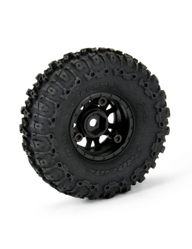 1-24 Trencher F-R 1.0" Tires Mounted 7mm Black...