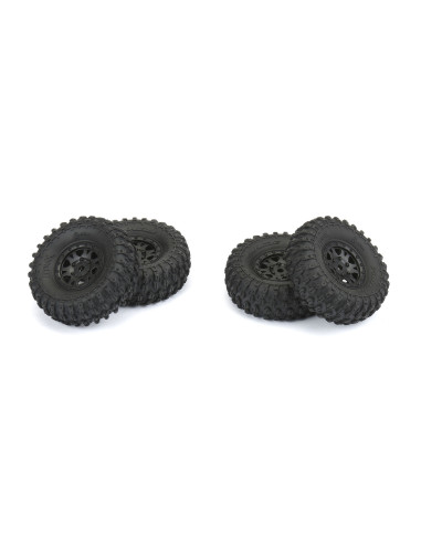 1-24 Hyrax Front-Rear 1.0" Tires Mounted 7mm...