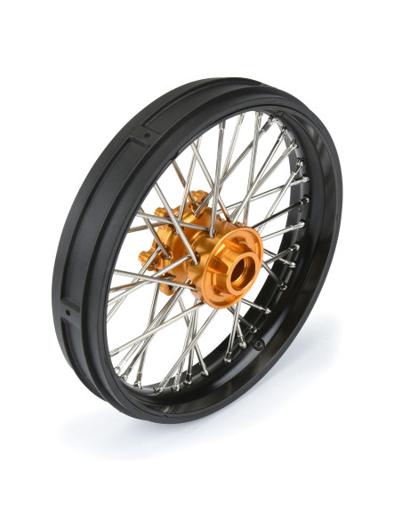 1-4 Pro-Spec Aluminum V2 Bead Front Wheel Black-Gold (1): Promoto-MX