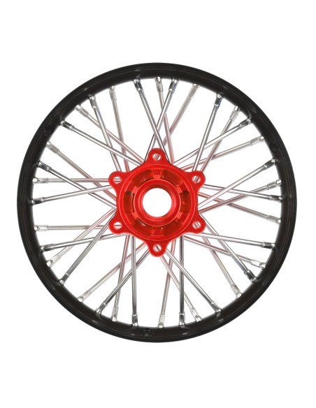 1-4 Pro-Spec Aluminum V2 Bead Rear Wheel Black-Red (1): Promoto-MX
