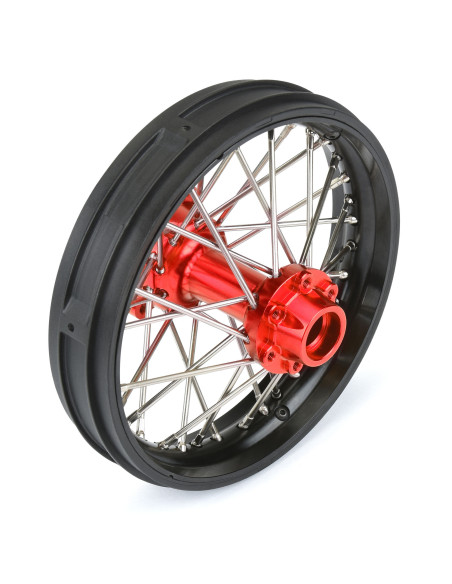 1-4 Pro-Spec Aluminum V2 Bead Rear Wheel Black-Red (1): Promoto-MX