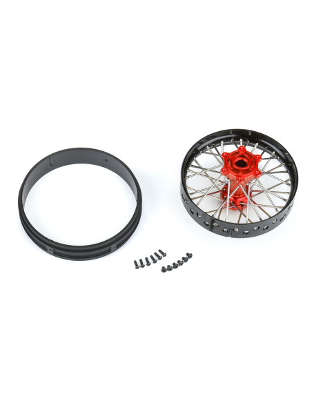 1-4 Pro-Spec Aluminum V2 Bead Rear Wheel Black-Red (1): Promoto-MX