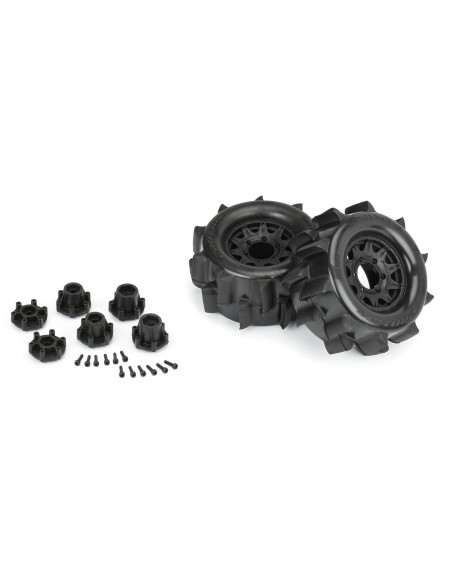 1-10 Sand Paw HP BELTED F-R 2.8" MT Tires MTD 12-14mm Black Raid (2)