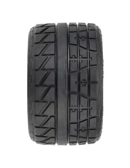 1-8 Menace HP BELTED F-R 3.8" MT Tires Mounted 17mm Black Raid (2)
