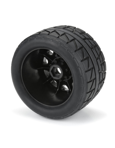 1-8 Menace HP BELTED F-R 3.8" MT Tires Mounted 17mm Black Raid (2)