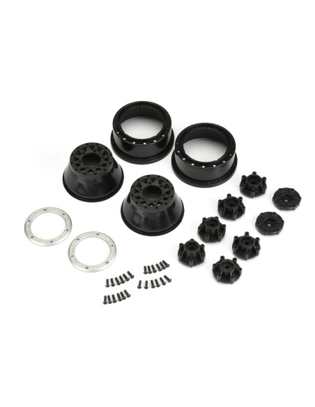 1-10 Raid Bead-Loc Fr-Rr 2.2"-3.0" 12 & 14mm SC Wheels (2) Silvr-Blk