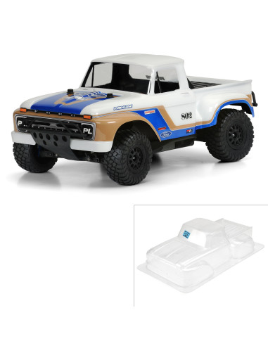 1-10 1966 Ford F-100 Clear Body: Short Course
