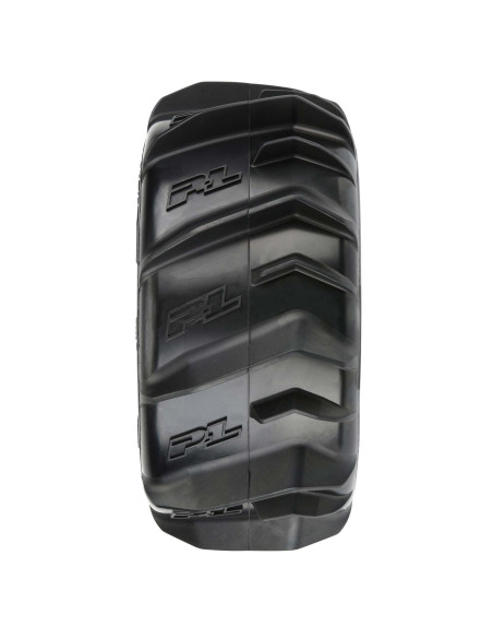 1-8 Dumont F-R 3.8" MT Tires Mounted 17mm Black Raid (2)
