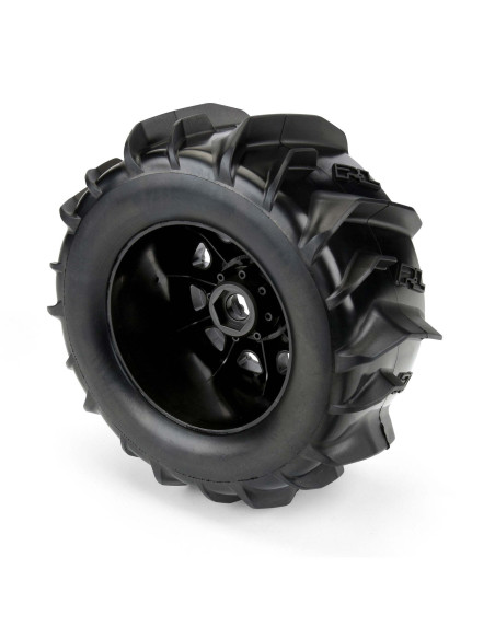 1-8 Dumont F-R 3.8" MT Tires Mounted 17mm Black Raid (2)