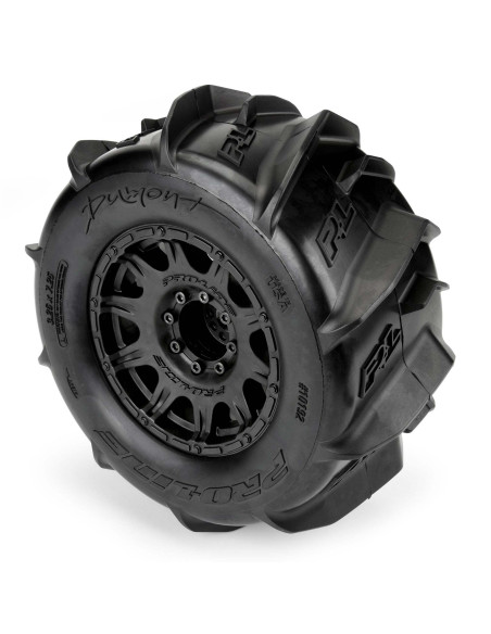 1-8 Dumont F-R 3.8" MT Tires Mounted 17mm Black Raid (2)