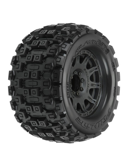 1-8 Badlands MX38 F-R 3.8" MT Tires Mounted 17mm Black Raid (2)