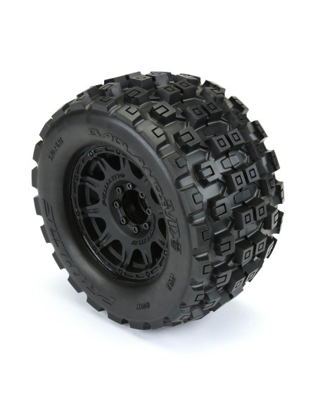 1-8 Badlands MX38 F-R 3.8" MT Tires Mounted 17mm Black Raid (2)