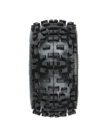 1-8 Badlands F-R 3.8" MT Tires Mounted 17mm Black Raid (2)