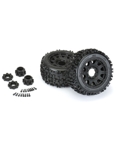 1-8 Badlands F-R 3.8" MT Tires Mounted 17mm...