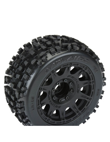 1-8 Badlands F-R 3.8" MT Tires Mounted 17mm...