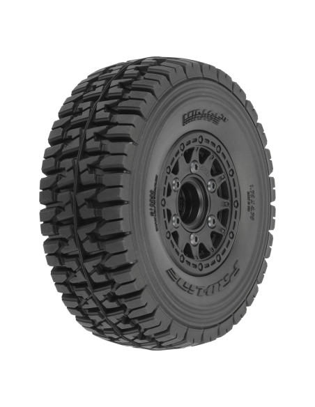 1-10 Mirage TT F-R 2.2"-3.0" 12mm & 14mm Black Raid Wheels (2)