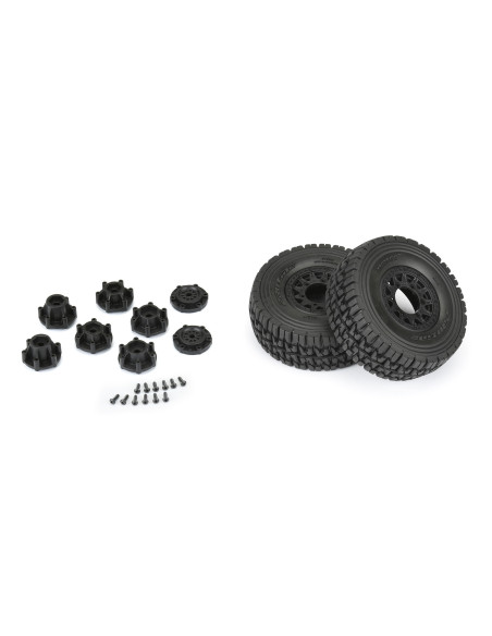 1-10 Mirage TT F-R 2.2"-3.0" 12mm & 14mm Black Raid Wheels (2)