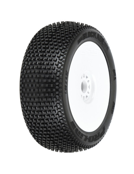 1/8 Blockade S3 Front/Rear Buggy Tires Mounted 17mm White (2)