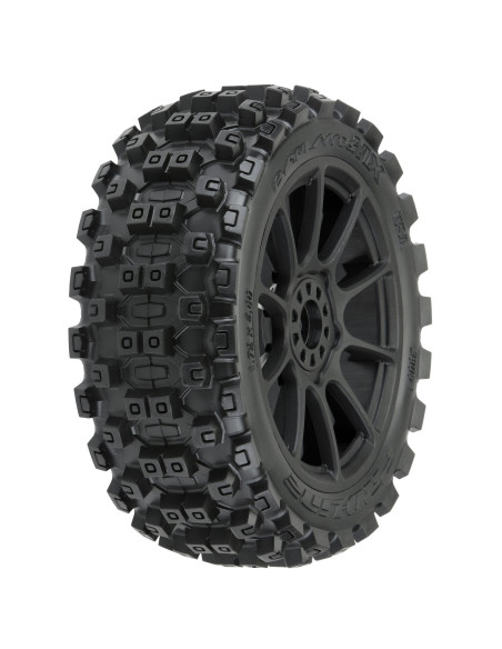 1/8 Badlands MX M2 F/R Buggy Tires Mounted 17mm Black Mach 10 (2)