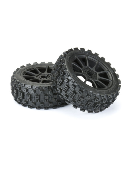 1/8 Badlands MX M2 F/R Buggy Tires Mounted 17mm Black Mach 10 (2)