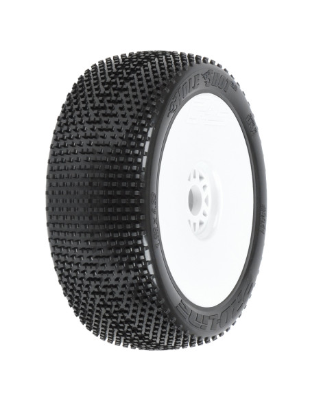 1/8 Hole Shot 2.0 S3 Front/Rear Buggy Tires Mounted 17mm White (2)