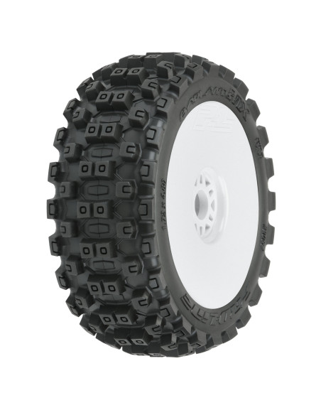 1/8 Badlands MX M2 Front/Rear Buggy Tires Mounted 17mm White (2)