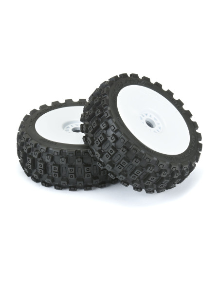 1/8 Badlands MX M2 Front/Rear Buggy Tires Mounted 17mm White (2)