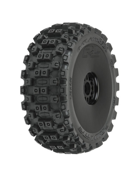 1/8 Badlands MX M2 Front/Rear Buggy Tires Mounted 17mm Black (2)
