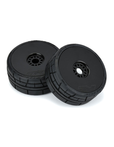 1/8 Menace HP BELTED Speed Run F/R Tires Mounted 17mm Black (2)