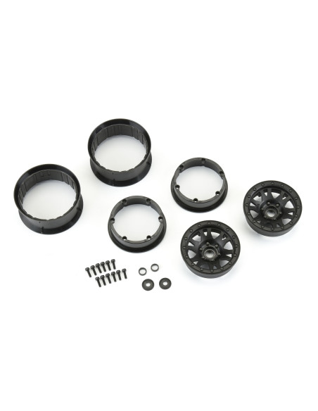 1-10 Impulse F-R 2.2" 12mm Crawler Wheels (2) Black
