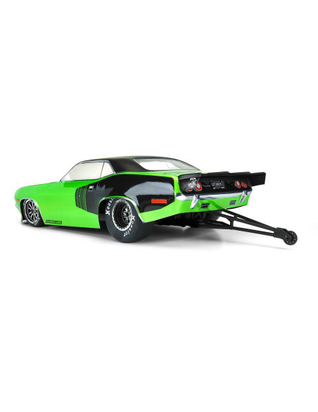 1-10 1972 Plymouth Barracuda Clear Body: Drag Car