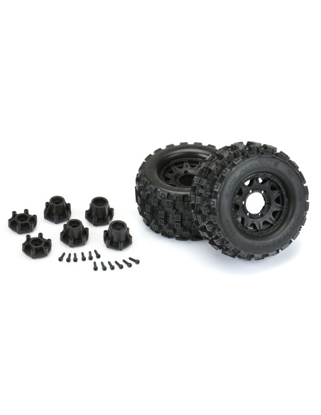 1-10 Badlands MX28 F-R 2.8" MT Tires MTD 12mm-14mm Black Raid (2)