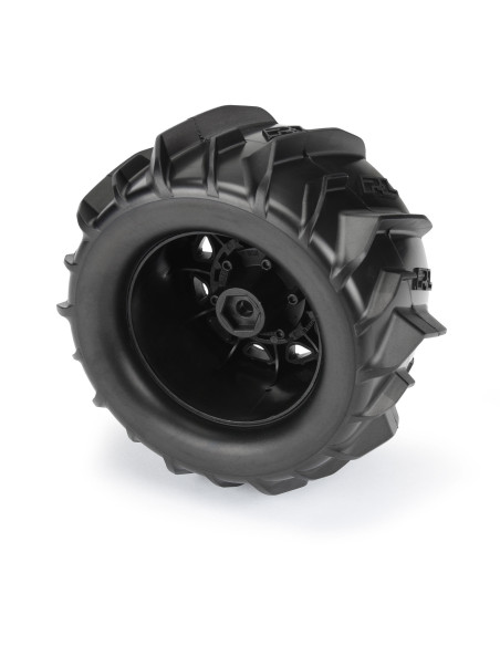 1-10 Dumont F-R 2.8" MT Tires Mounted 12mm-14mm Black Raid (2)