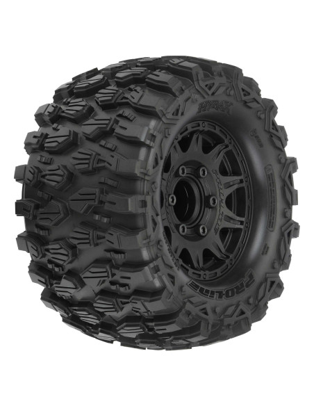 1-10 Hyrax F-R 2.8" MT Tires Mounted 12mm-14mm Black Raid (2)