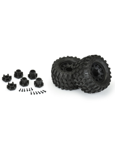1-10 Hyrax F-R 2.8" MT Tires Mounted 12mm-14mm Black Raid (2)